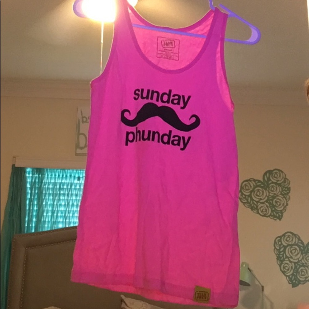 Sunday Phunday hot pink tank top!